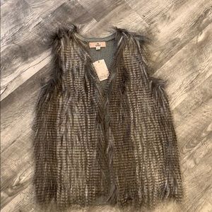 Gray Faux Fur Vest